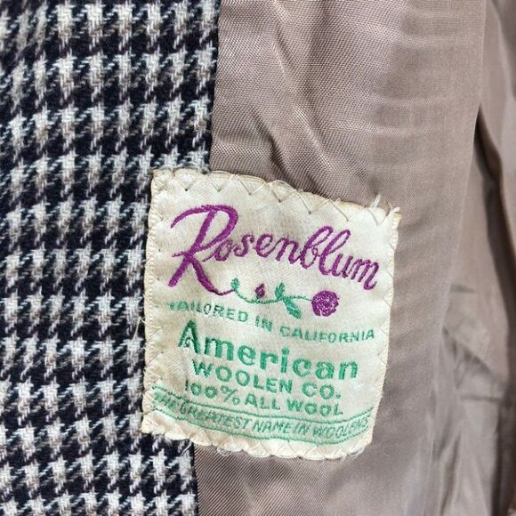 ❤ - Rosenblum Vintage Brown Houndstooth Blazer - Picture 10 of 12